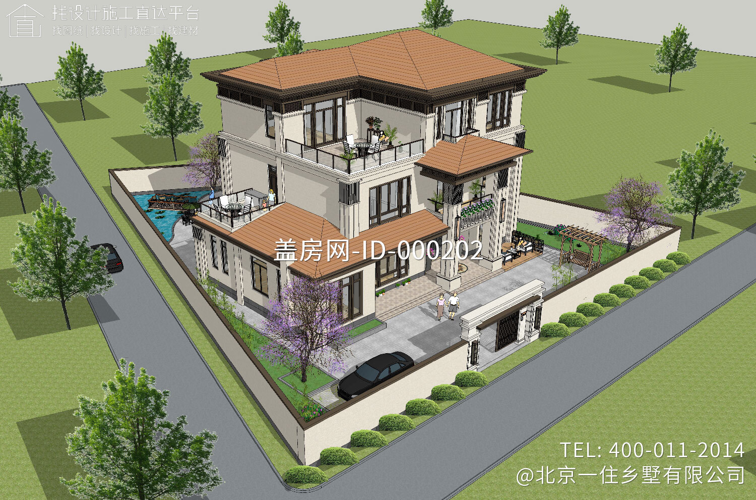 湖南益阳段家新中式别墅图纸