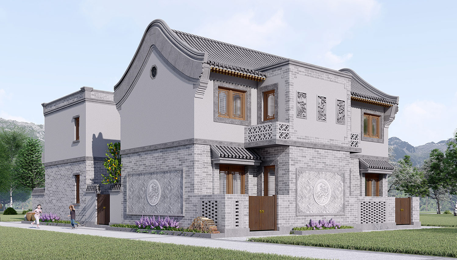 北京通州赵家二层中式自建别墅设计