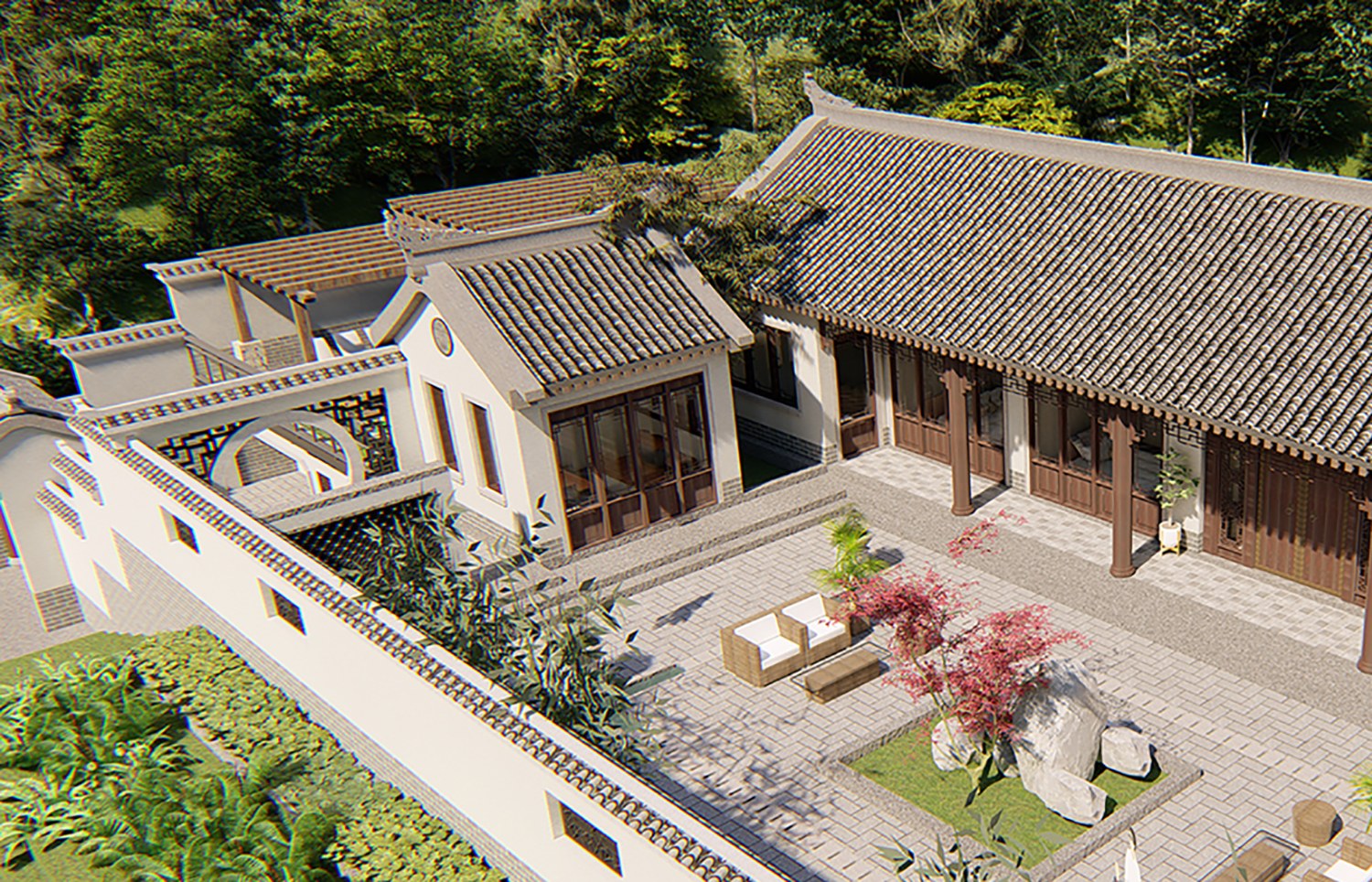湖南浏阳周家中式三合院