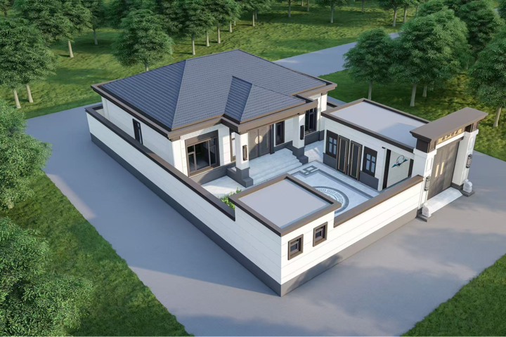 一层新中式别墅