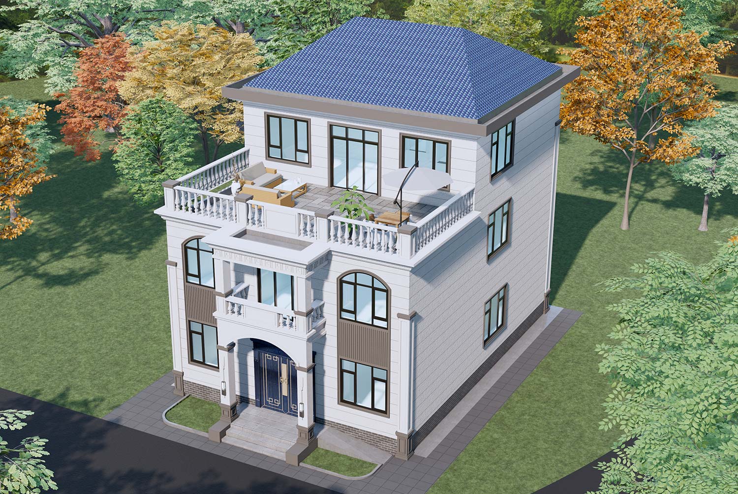 湖南永州陈家三层欧式自建别墅