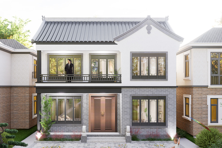 江苏南京谷家二层新中式别墅	