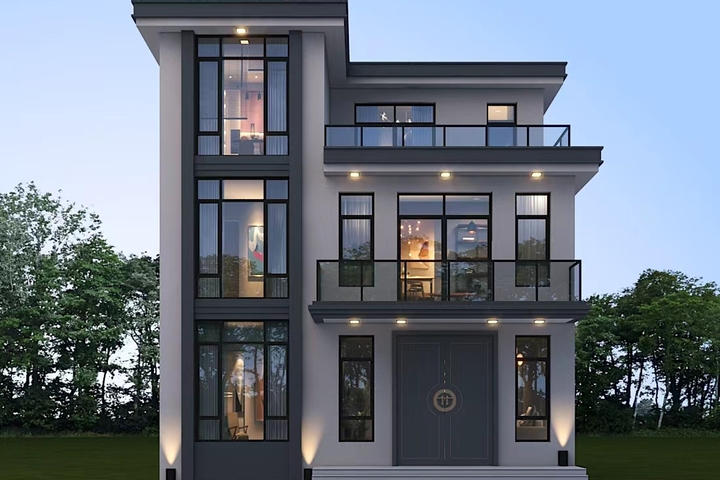 10.5*12三层现代平顶自建房