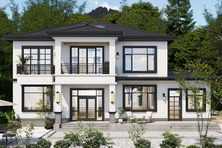 湖南张家界覃家二层新中式别墅	