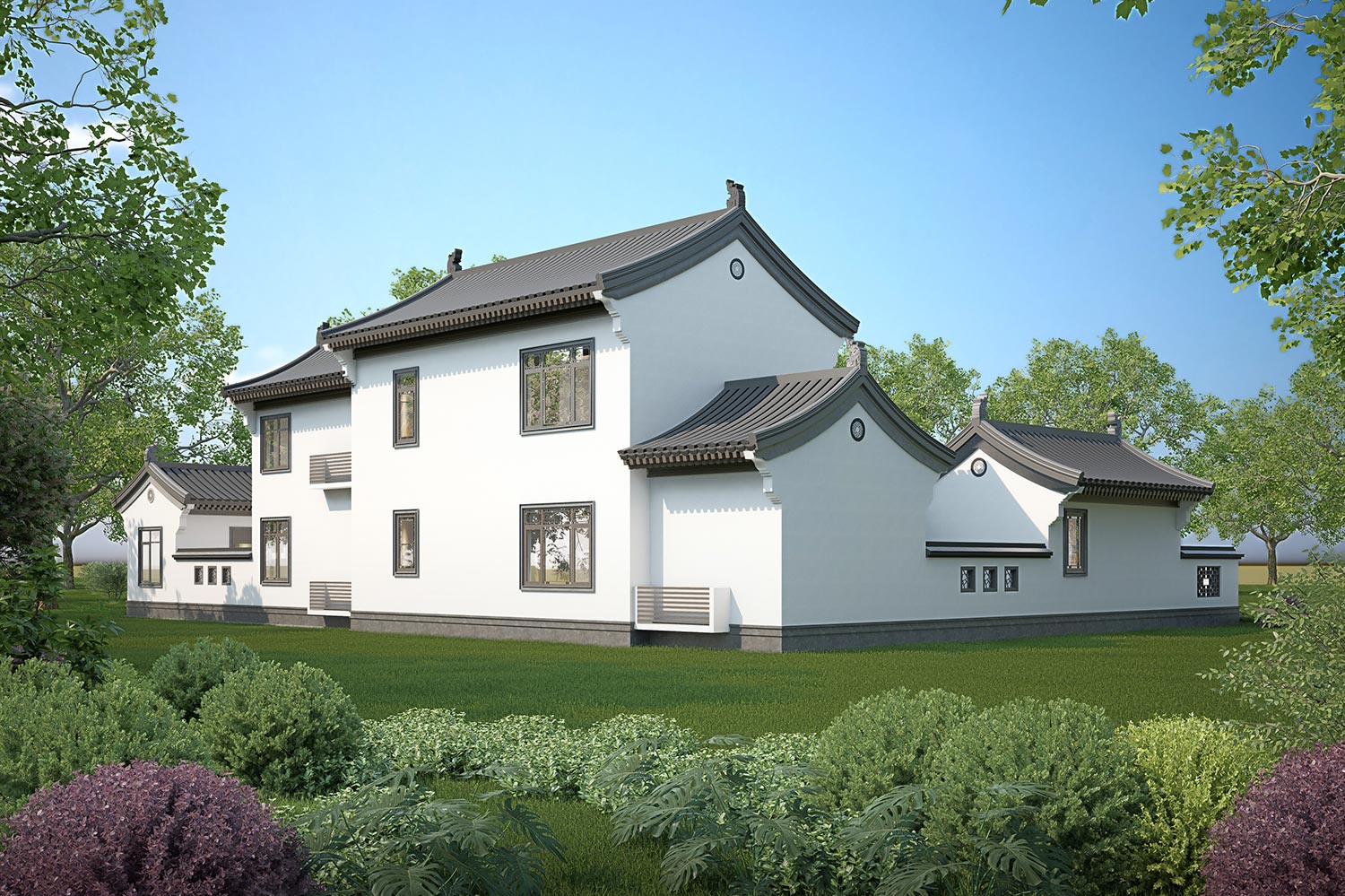 湖南常德刘家中式自建别墅	