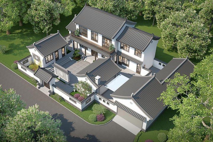 湖南常德刘家中式自建别墅	