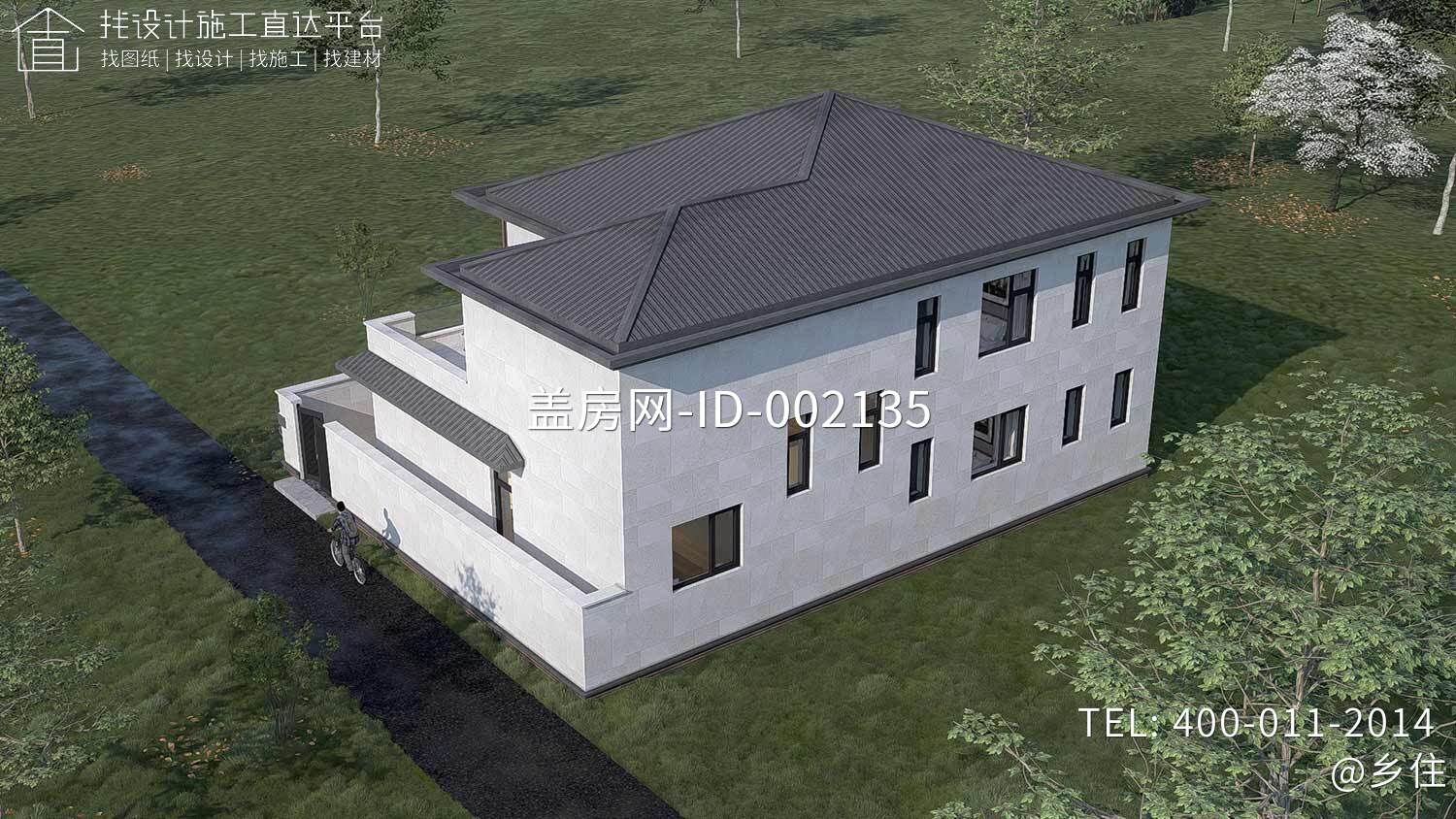北京房山石楼镇二层新中式别墅	