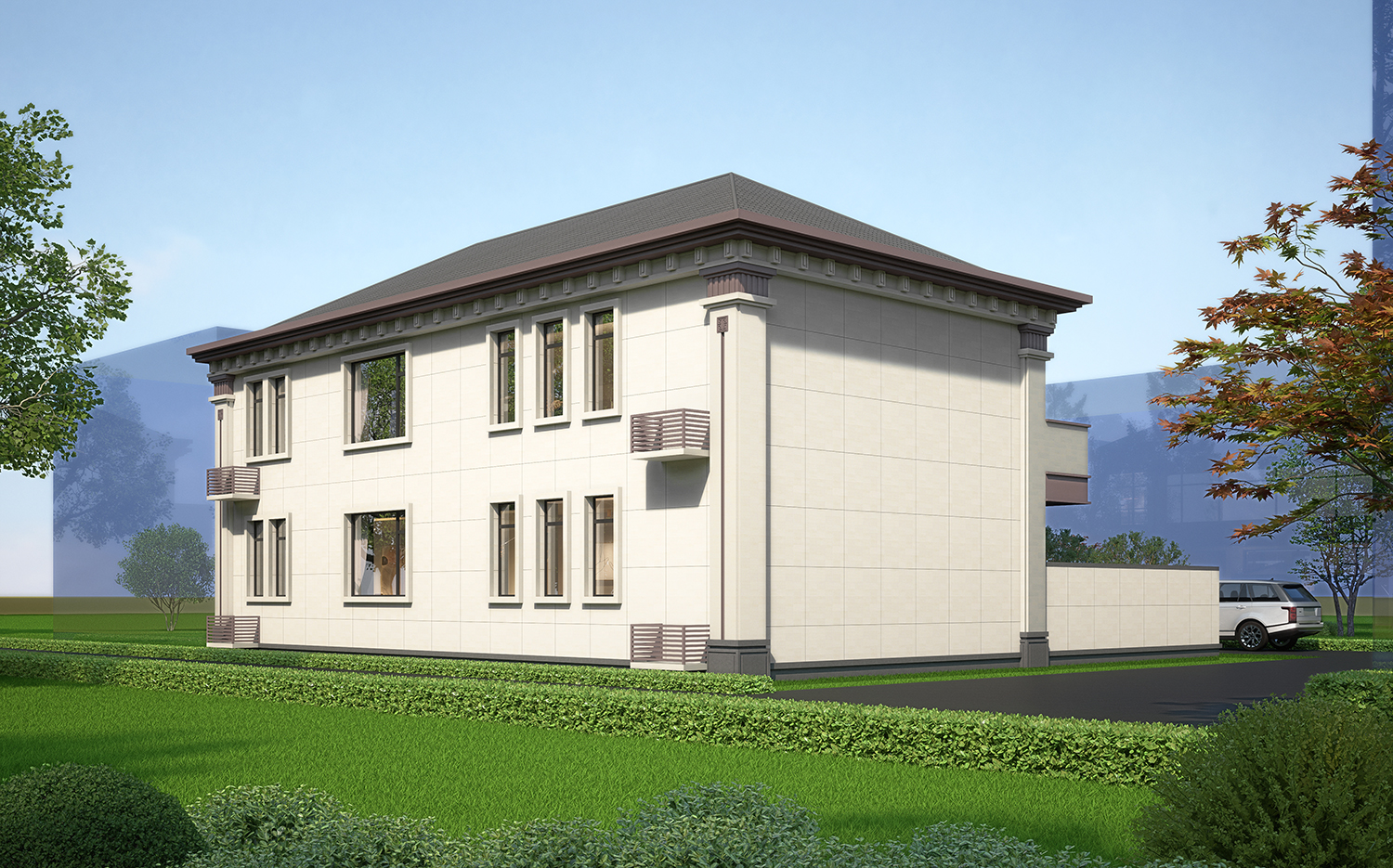 河南开封张家二层现代别墅	