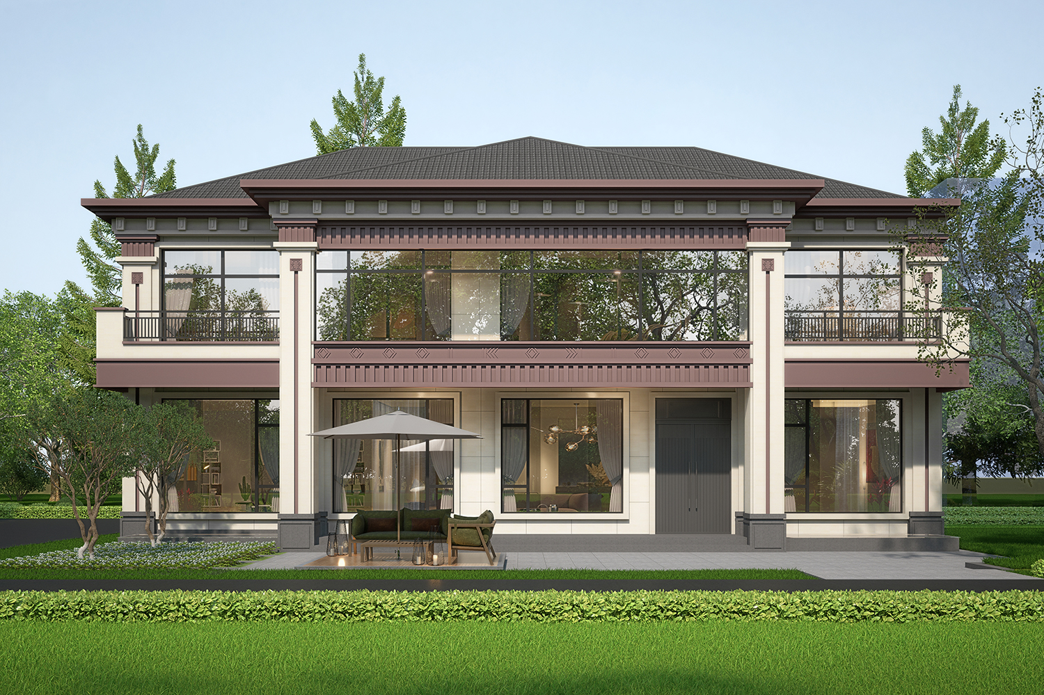 河南开封张家二层现代别墅	