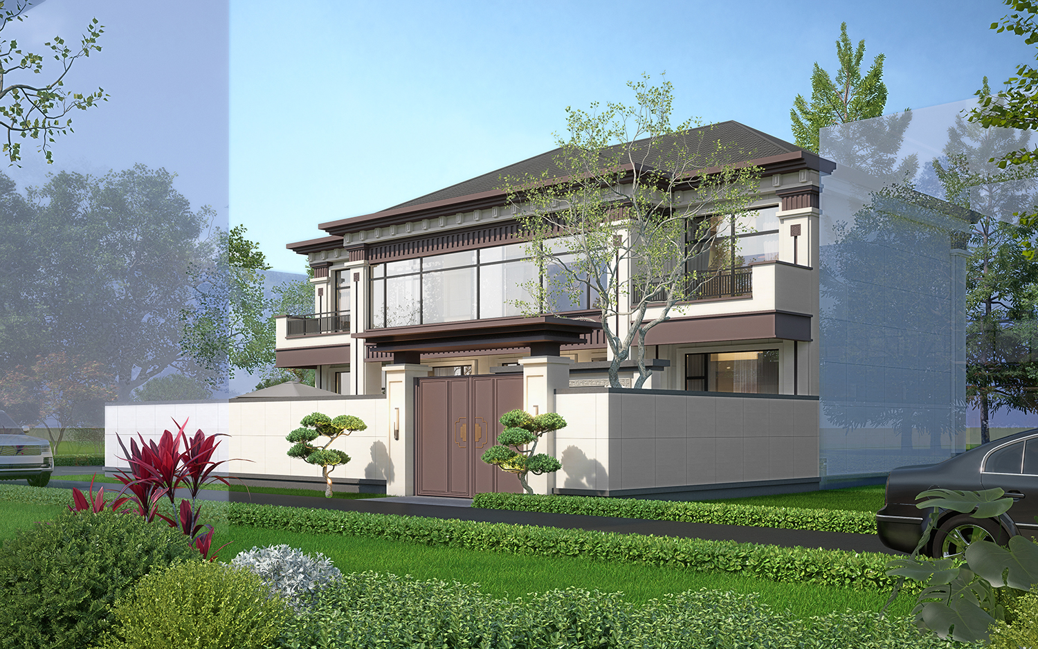 河南开封张家二层现代别墅	