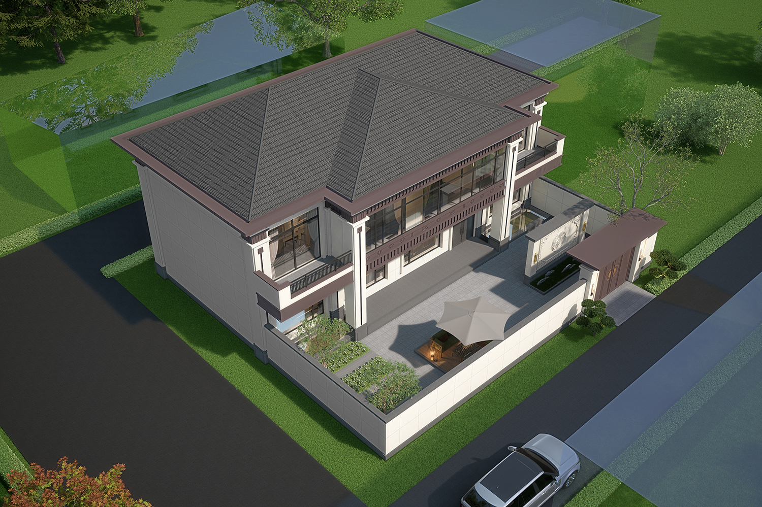 河南开封张家二层现代别墅	