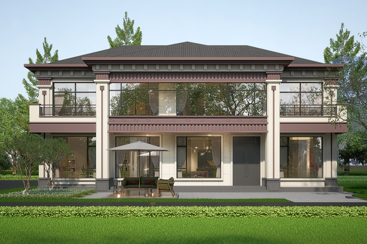 河南开封张家二层现代别墅	