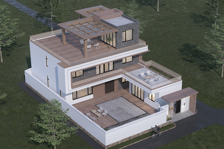 北京房山二层现代自建别墅	