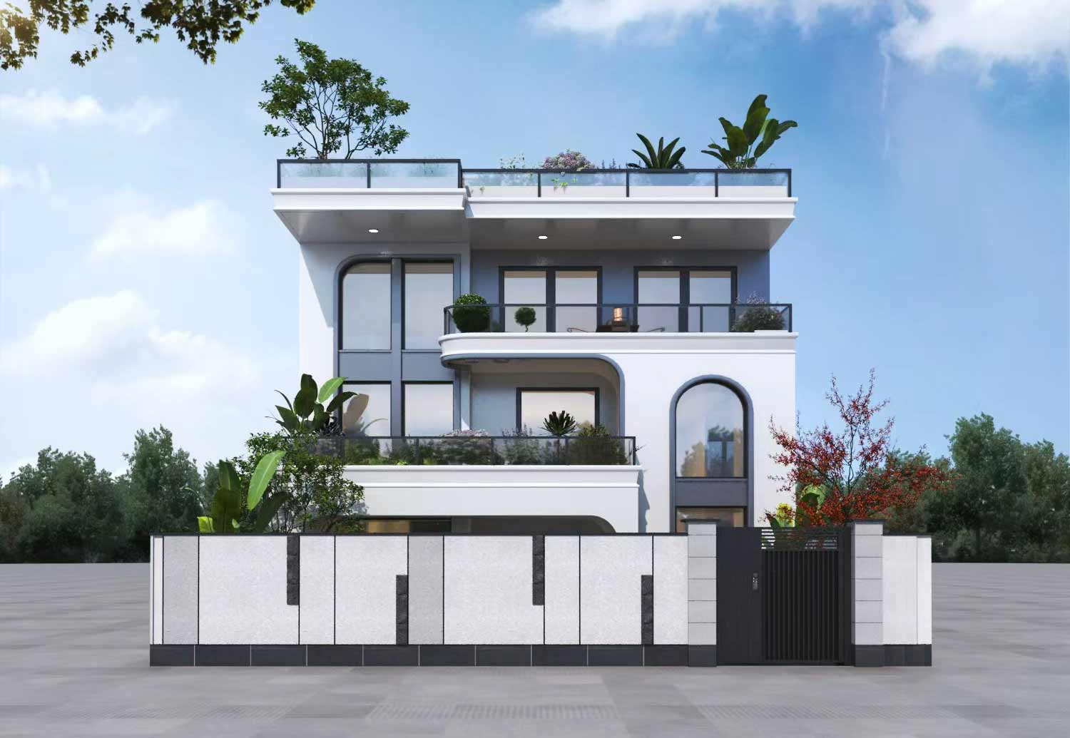 陕西西安王家四层现代自建别墅	