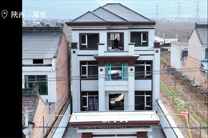 陕西省西安市周至县三层新中式别墅