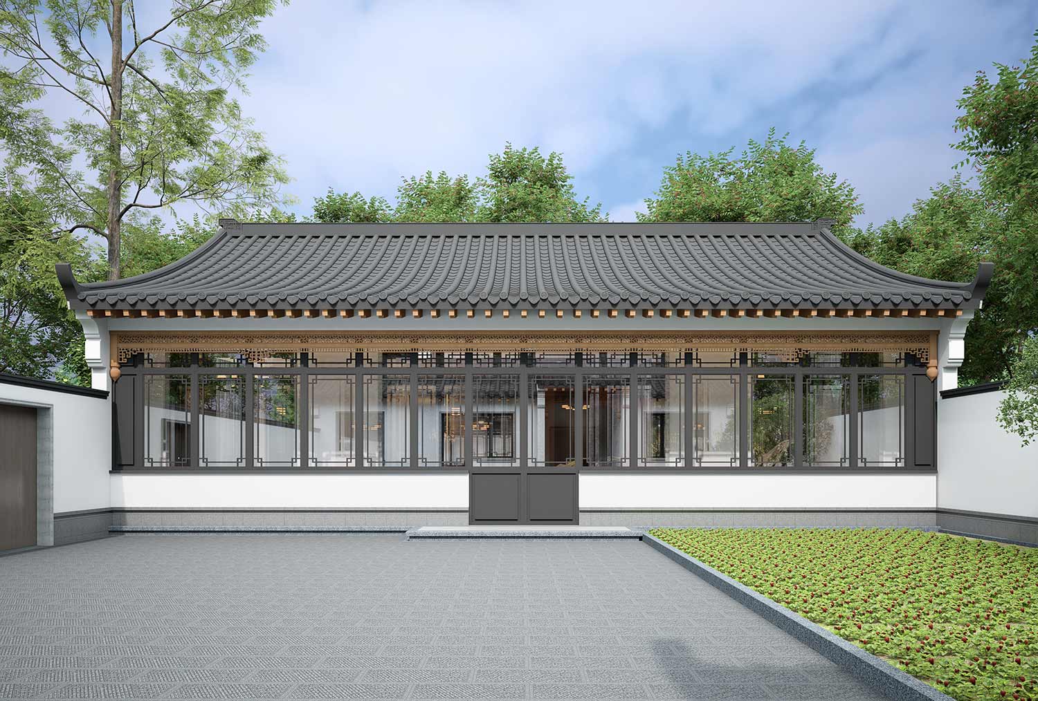 内蒙古包头于家一层新中式自建别墅